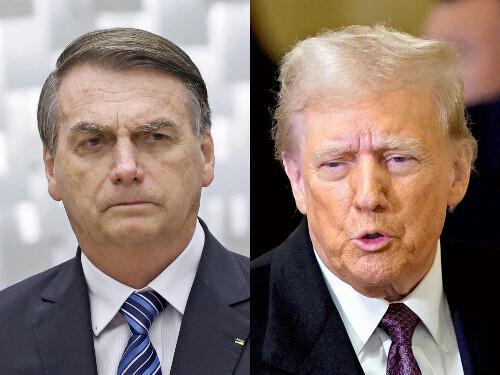 ブラジルのボルソナロ前大統領とアメリカのトランプ次期大統領＝いずれもロイター