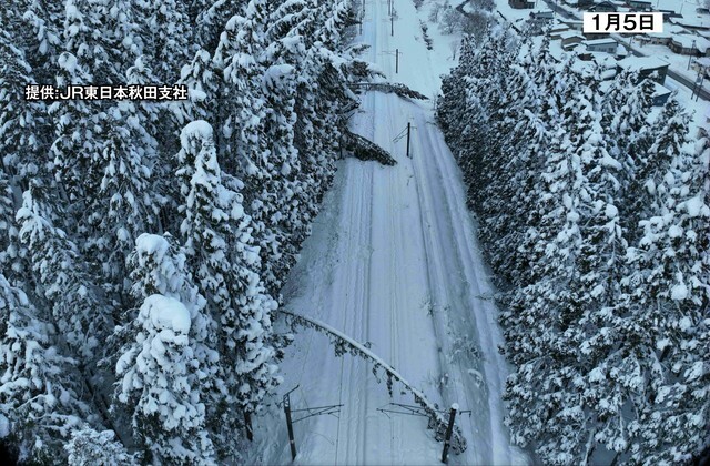 津軽湯の沢～碇ヶ関間の被害状況（JR東日本秋田支社　提供）