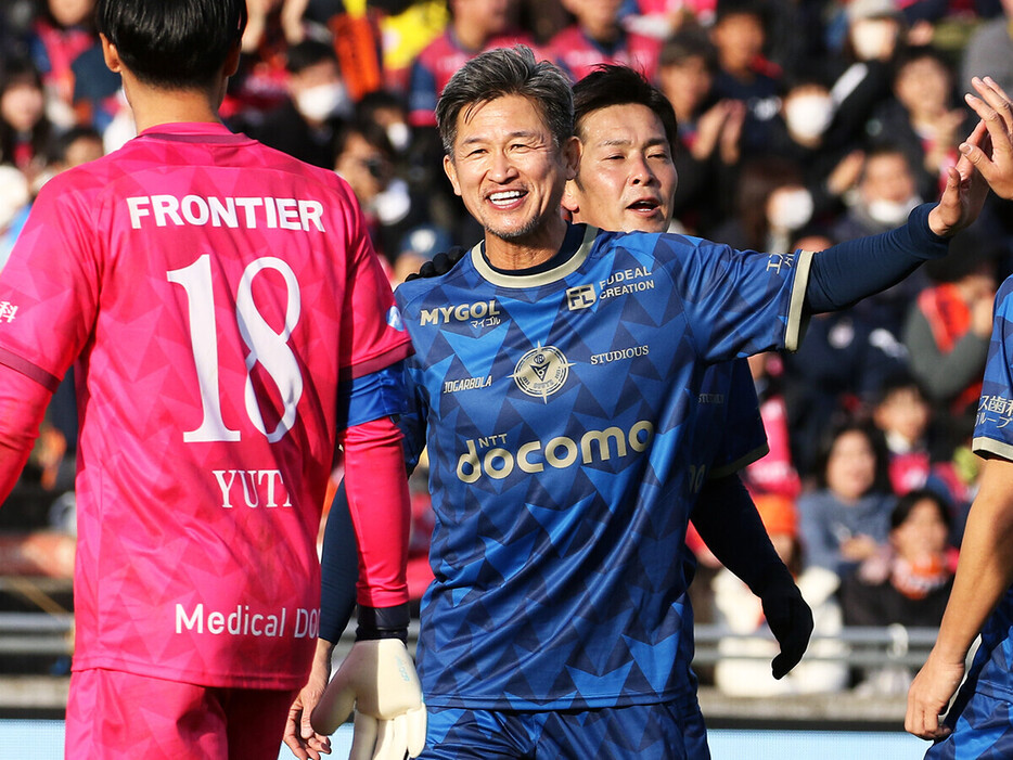 南雄太氏の引退試合でも三浦知良の存在感は際立っていた　photo by ©️ヤナガワゴーッ！