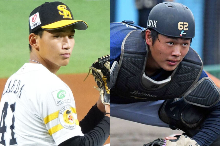 ソフトバンク・前田悠伍（左）とオリックス・堀柊那【写真：竹村岳、北野正樹】