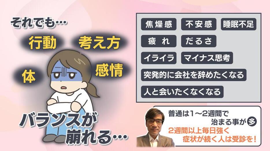 「心身の不調が続くようであれば受診を」