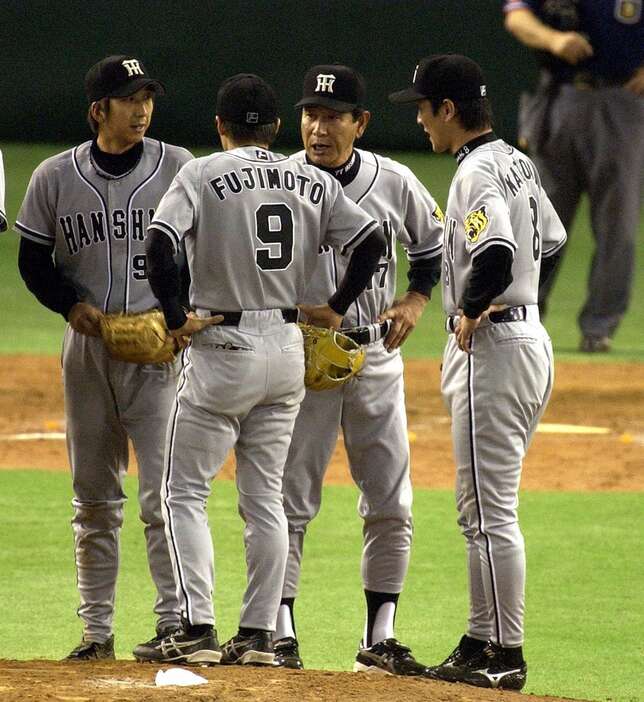 阪神・星野仙一監督と現役時代の藤川球児氏