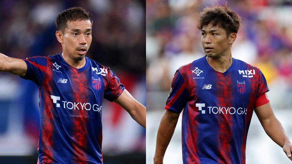 今季もFC東京でプレーするDF長友佑都とDF森重真人(C)J.LEAGUE