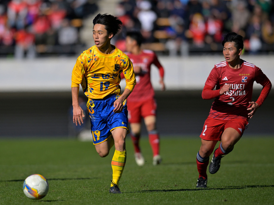 今大会初先発となった上田西高のDF山浦琉央(Koki NAGAHAMA/GEKISAKA)