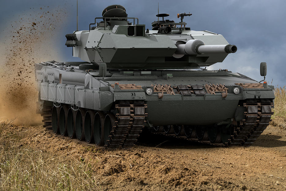 ドイツのレオパルト2A4主力戦車の3Dイラスト（Mike Mareen / Shutterstock.com）