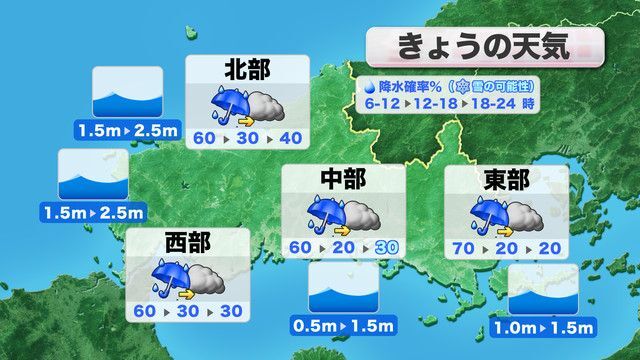 きょう6日(月)の天気