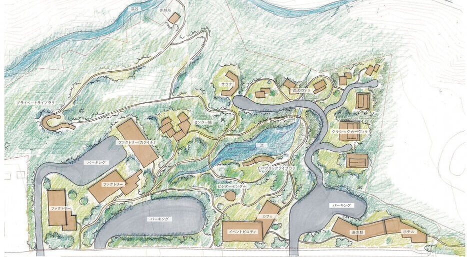「OYAMAフォレストビレッジ」の構想図（小山町提供）