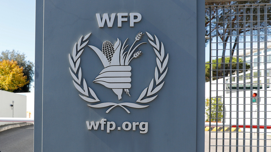 国連世界食糧計画（ＷＦＰ）は１月６日、パレスチナ自治区ガザで活動中のＷＦＰの車列がイスラエル軍から発砲を受けたと発表し、「恐ろしい事件」と非難した。写真はＷＦＰのロゴ。ローマで２０２０年１０月撮影（２０２５年　ロイター／Remo Casilli）