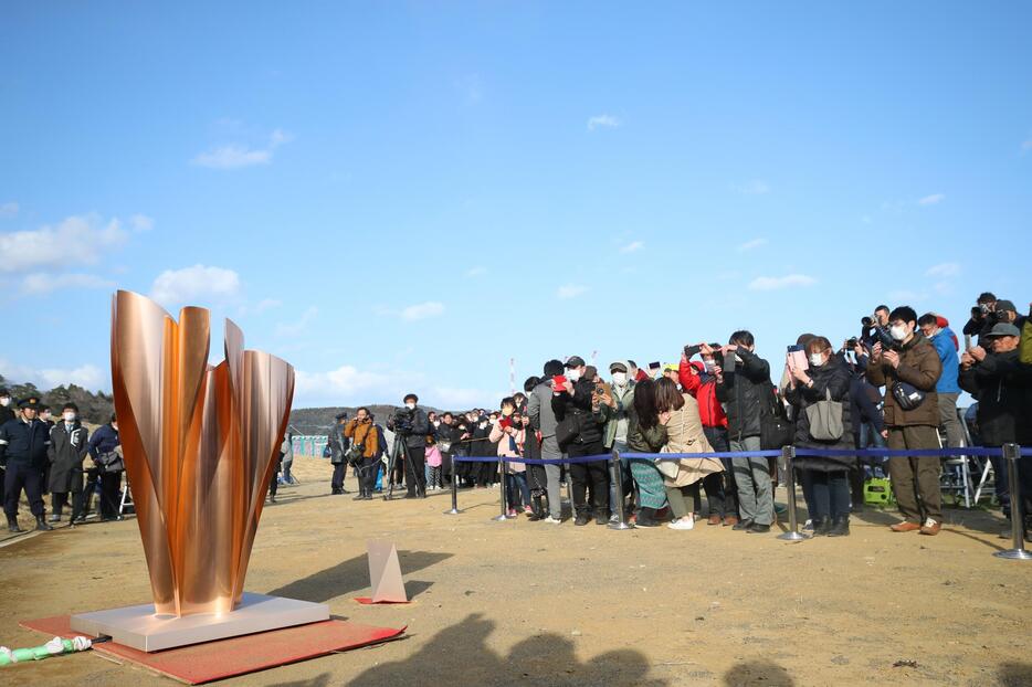 「復興の火」聖火が東北被災地巡回（2020年3月　写真：長田洋平／アフロスポーツ）