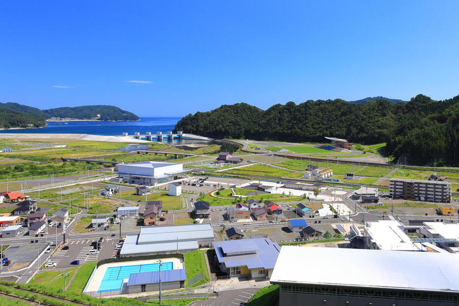 現在の釜石市鵜住居地区（撮影：藤枝宏）