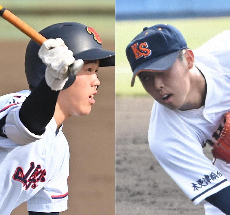 山梨学院の鈴木斗偉（左）と木更津総合の越井颯一郎