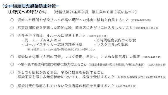 ［資料］継続した感染防止対策（大阪府公式サイトから）