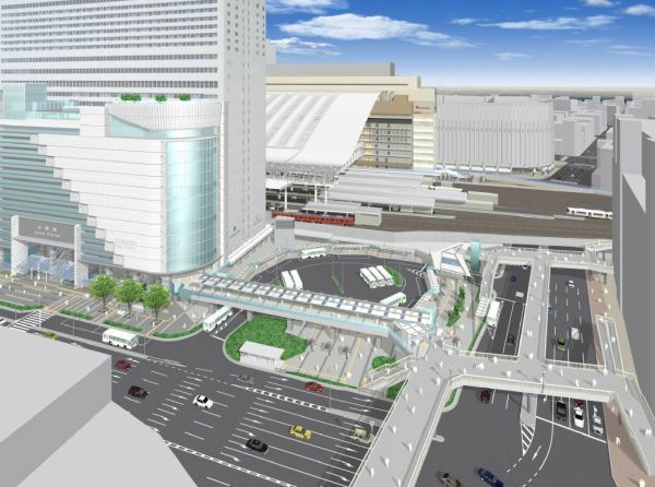 [図]大阪駅南広場（東側）整備イメージ（JR西日本提供）