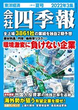 『会社四季報 2022年3集夏号』（東洋経済新報社）書影をクリックするとAmazonのサイトにジャンプします。