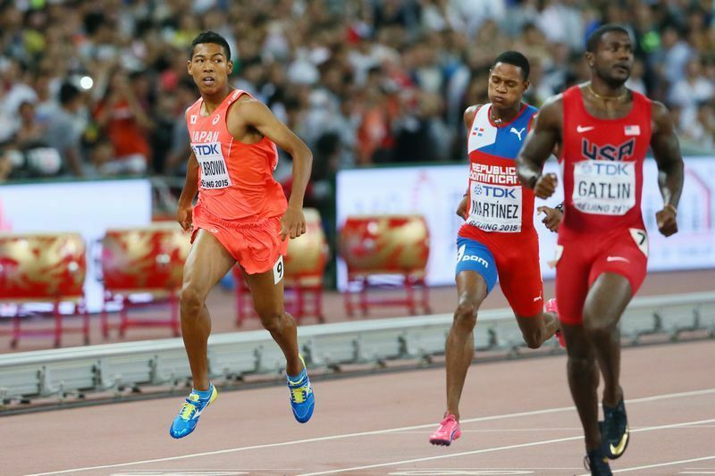 準決勝で敗退したサニブラウン（左） ガトリン（右）はまだ遠い存在か（写真：YUTAKA/アフロスポーツ）