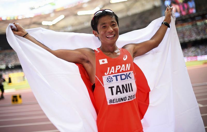 男子50km競歩で銅メダルを獲得した谷井孝行（写真：ロイター/アフロ）