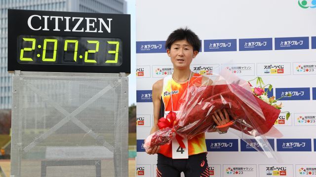 福岡国際マラソン日本選手トップ4位の細谷恭平選手(写真：築田純/アフロスポーツ)