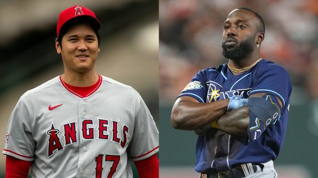 大谷翔平選手とアロザレーナ選手(写真：USA TODAY Sports/ロイター/アフロ)