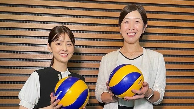 （左から）佐藤梨那アナウンサー、荒木絵里香さん