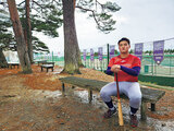 花巻東高のグラウンドは日居城野運動公園が隣接し、広大な松林が広がる。恵まれた環境で実力を高めた[写真=BBM]