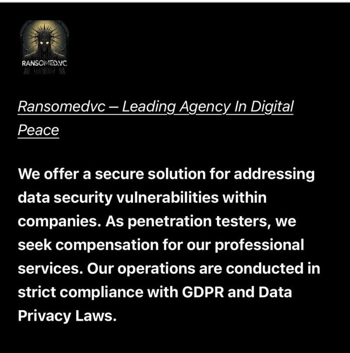 東欧セルビアの新興ハッカー「ＲａｎｓｏｍｅｄＶＣ（ランサムド・ブイシー）」のダークウェブのサイト画面