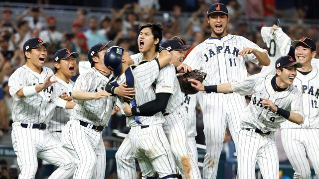 WBCで優勝した侍ジャパン（写真：USA TODAY Sports/ロイター/アフロ）