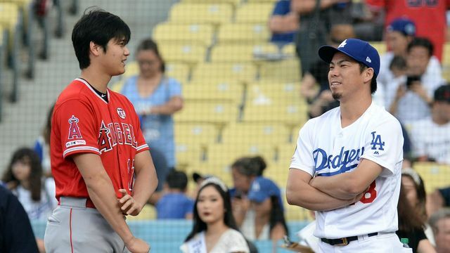 メジャーで活躍する大谷翔平選手と前田健太投手（写真：USA TODAY Sports/ロイター/アフロ）