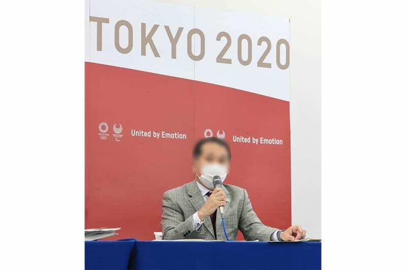 東京五輪・パラリンピックの運営リハーサルを行うテスト大会に関して説明する、組織委員会大会運営局元次長＝２０２１年３月、東京都中央区（写真を一部加工しています）