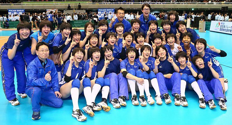 [写真]春高バレー全国制覇を成し遂げた金蘭会高校（写真：西村尚己/アフロスポーツ）