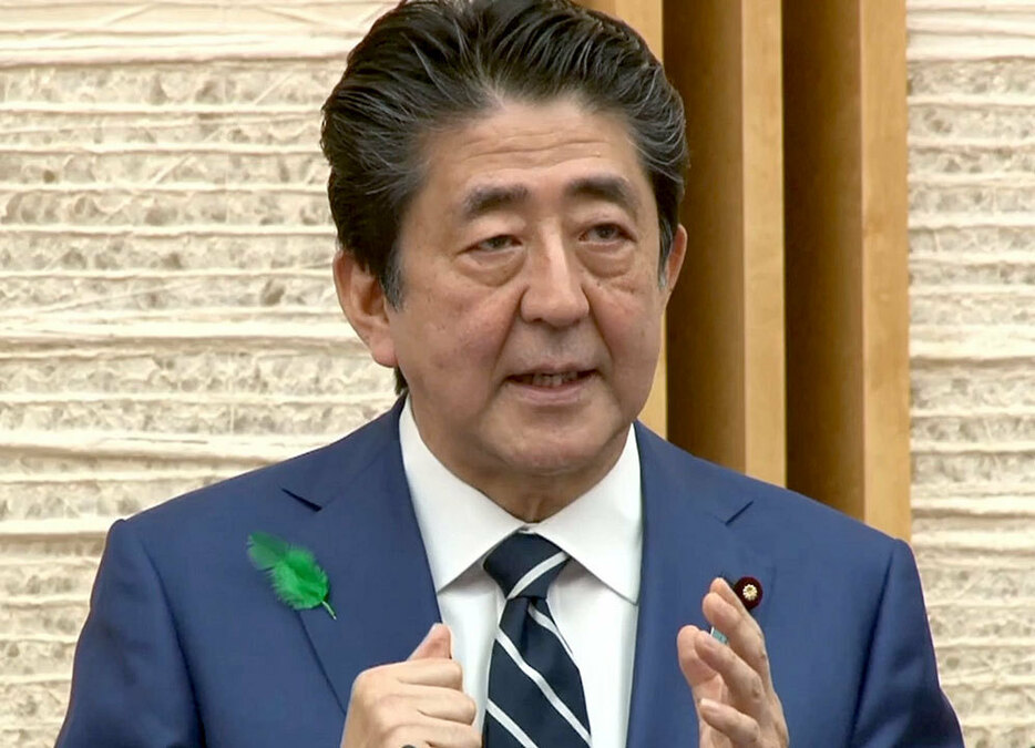 会見した安倍晋三首相