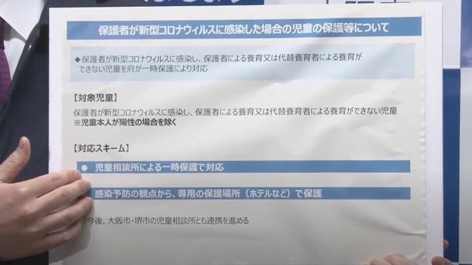 [写真]保護者が新型コロナウイルスに感染した場合の保護についての説明図