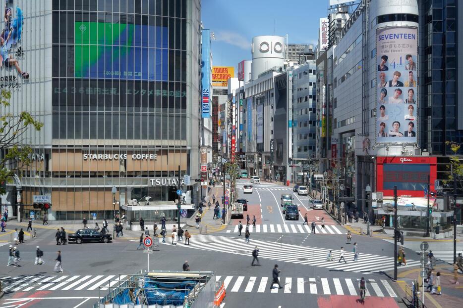 緊急事態宣言下の東京・渋谷（写真：アフロ）