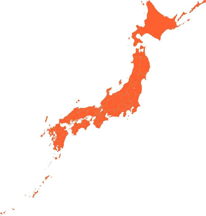 日本地図（提供：アフロ）