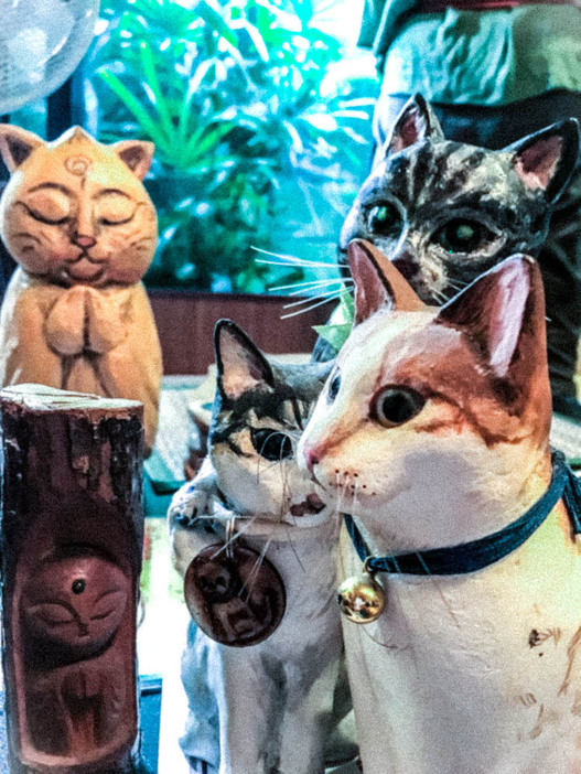 久芳さん作の張子の猫たち