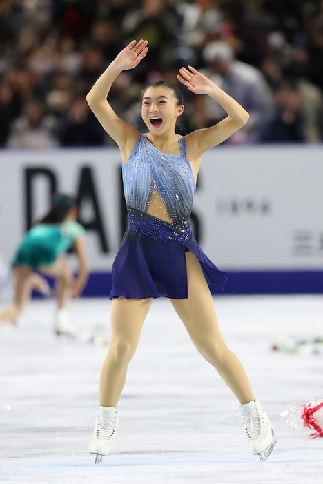 平昌五輪代表を決める全日本のSPで首位に立った坂本花織（写真：YUTAKA/アフロスポーツ）