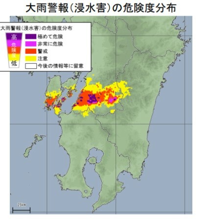 気象庁のホームページなどで確認できる「キキクル（危険度分布）」もうまく活用したい（気象庁ホームページより）