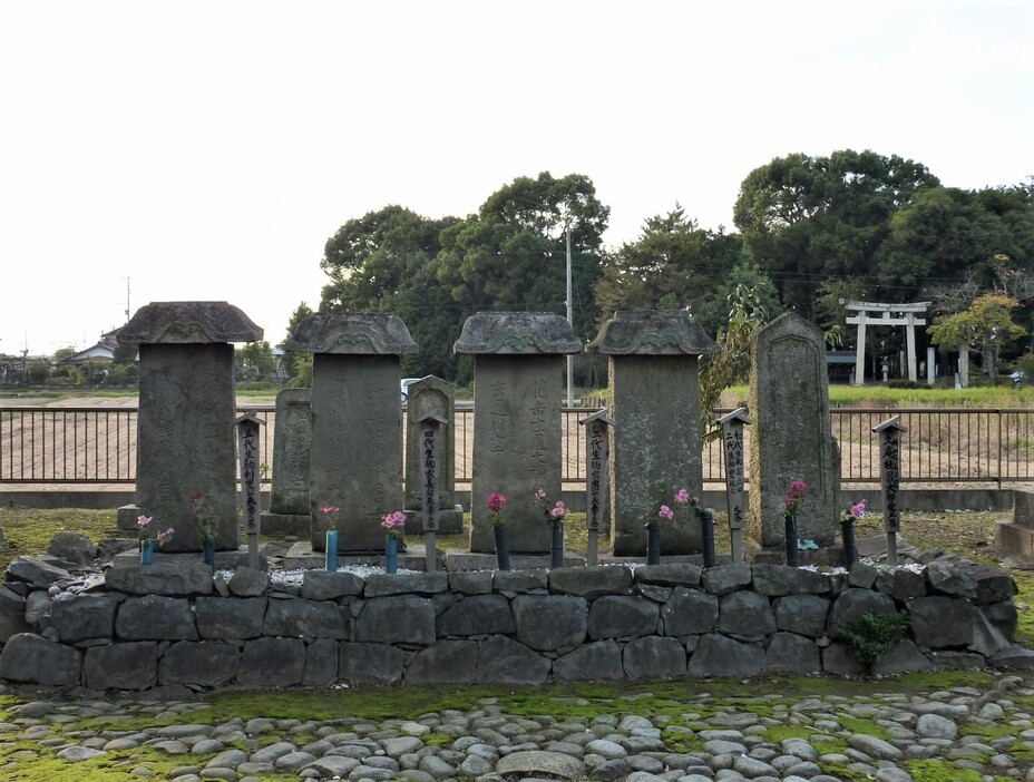 代々の墓の右端に久菴桂昌大禅定尼の墓碑がある