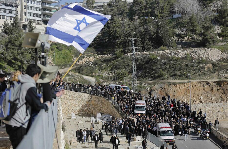 エルサレムでユダヤ人4人の葬儀＝1月13日（ロイター/アフロ）