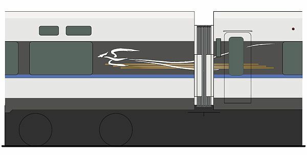 [図]サンダーバード側面に施されるデザインのイメージ図（JR西日本提供）