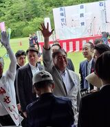 石破首相が参院選期間中に熊本県で演説する様子