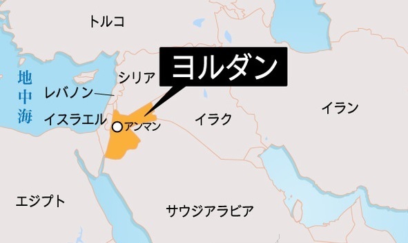 ヨルダンの地図