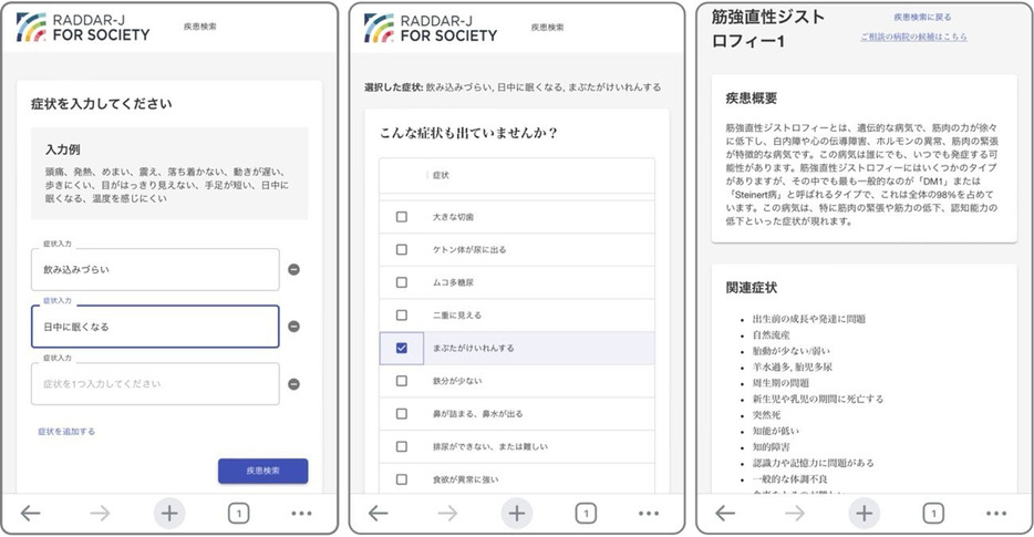 「希少・難治性疾患」を検索するサービスの利用イメージ