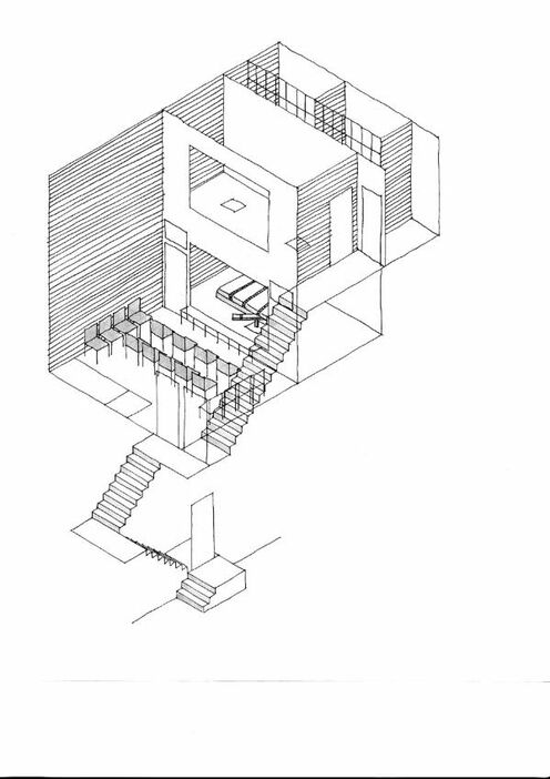 ワシントン州立刑務所の刑場、絵：建築家の櫻井治さん