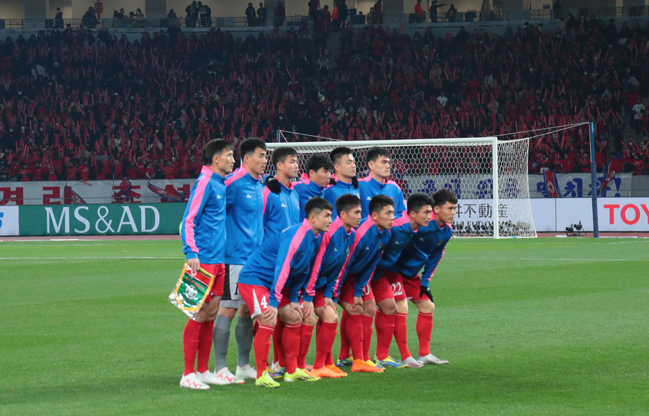 国立競技場で日本と対戦した北朝鮮代表