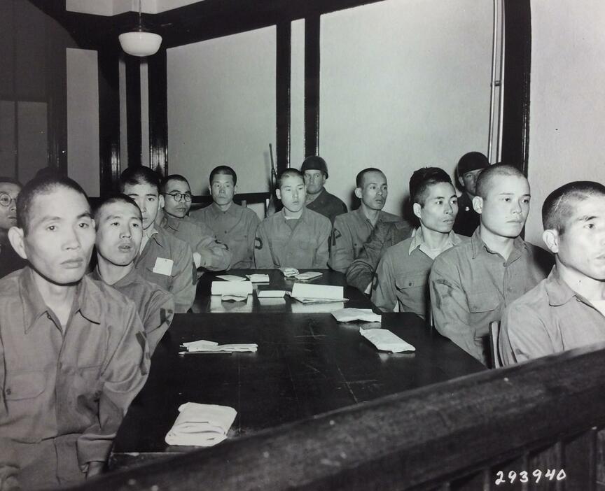 石垣島事件の横浜軍事法廷（米国立公文書館所蔵）