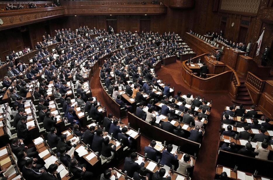 開かれた衆院本会議＝14日午後