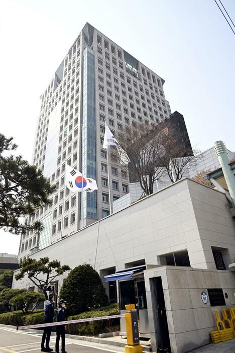 韓国外務省の庁舎＝15日、ソウル（共同）