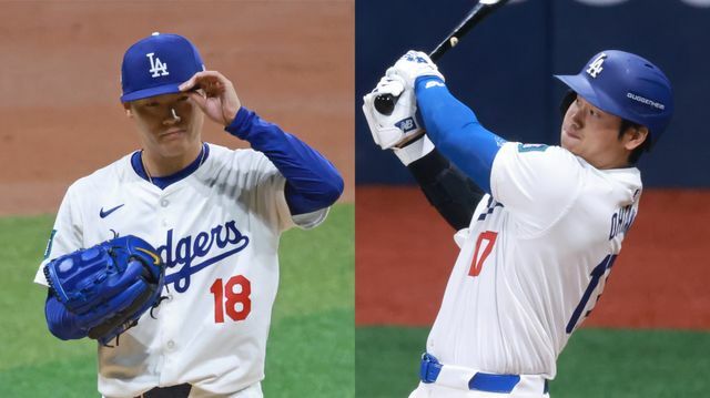 左から山本由伸投手、大谷翔平選手（写真:時事）