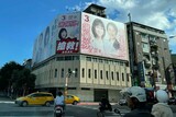 こうした巨大選挙ポスターの数は少なかった［台北市内］　写真：筆者提供