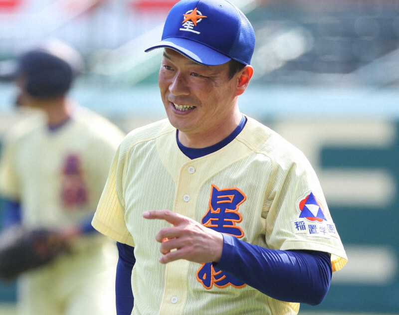 甲子園練習に臨む星稜の山下智将監督＝阪神甲子園球場で2024年3月14日、滝川大貴撮影